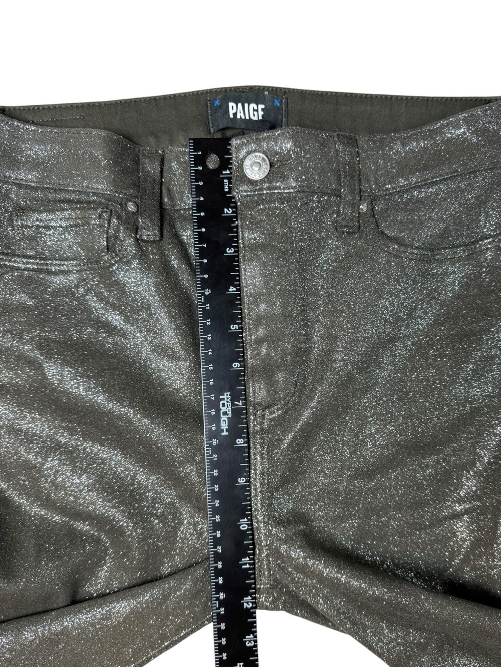 PAIGE Claudine Metallic Shimmer Bootcut Jeans Size 28 - Picture 12 of 13